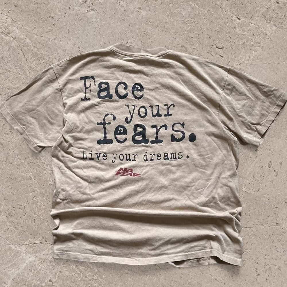Mens No Fear "Face Your Fears" Graphic Tee SZ L